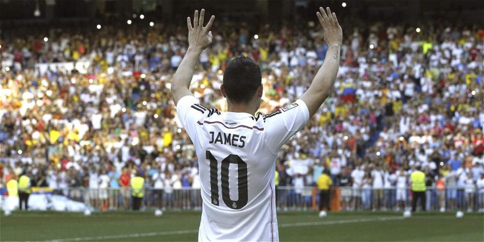 James Rodríguez, el día de su presentación como jugador de Real Madrid.