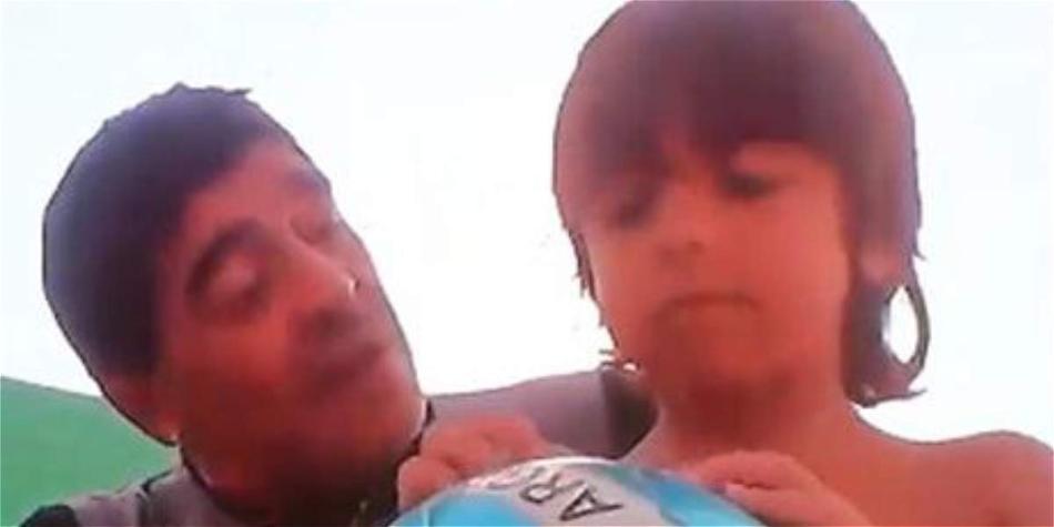 Maradona y Benjamín.