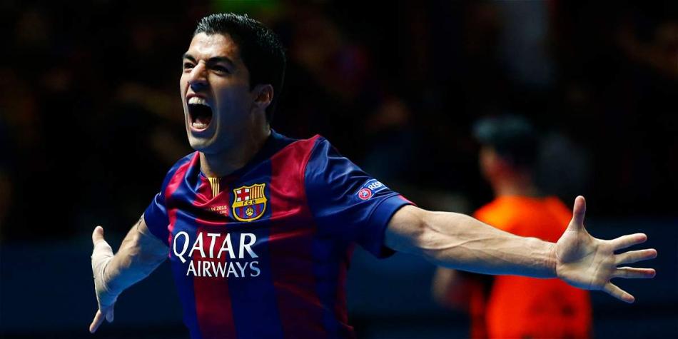 Luis Suárez festeja el gol que le marcó a Juventus, en el estadio Olímpico de Berlín.