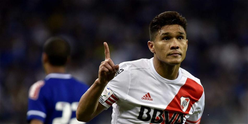 Teófilo Gutiérrez, durante su etapa en River Plate, entre 2013 y 2015.