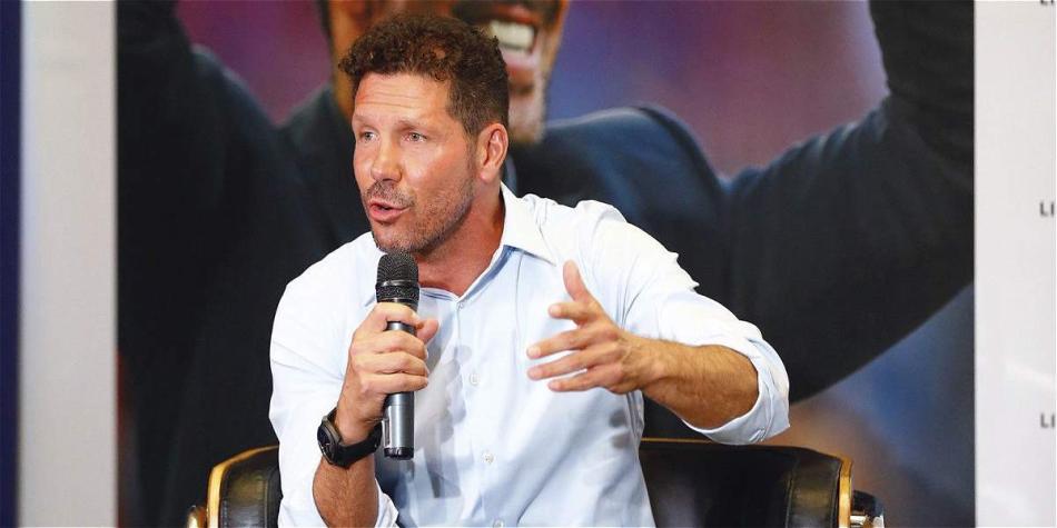 Diego Simeone, en la presentación del libro 'Creer. El desafío de superarse siempre'.