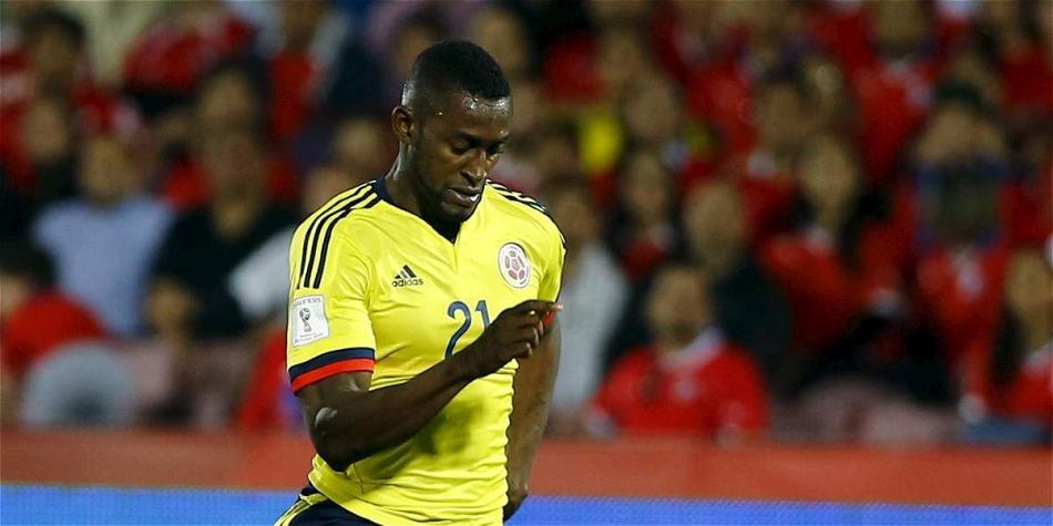 Jackson Martínez, durante el partido que Colombia disputó con Chile en Santiago.