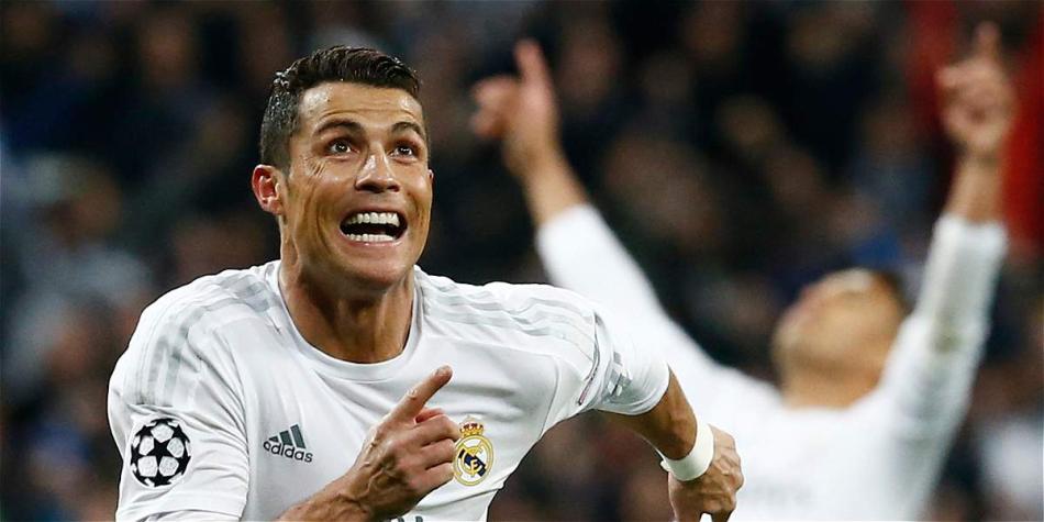 Cristiano Ronaldo y uno de sus festejos del triunfo de Real Madrid sobre Wolfsburgo.
