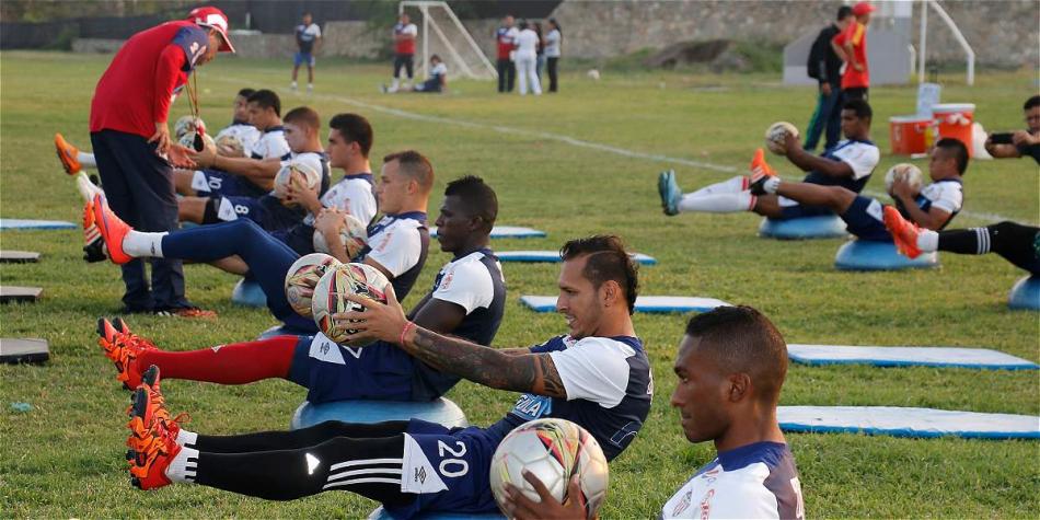 Entrenamiento de Junior previo al partido contra Santa Fe.