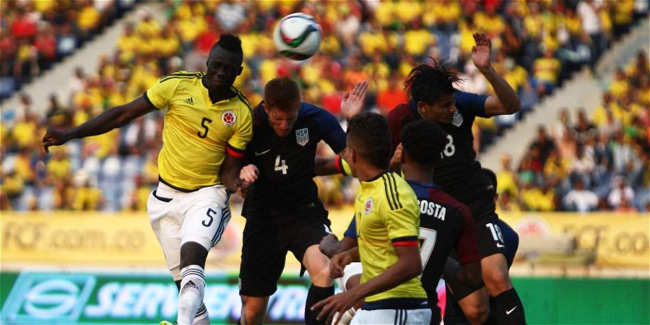 Momento del partido entre la Selección Colombia Sub-23 y EE. UU.