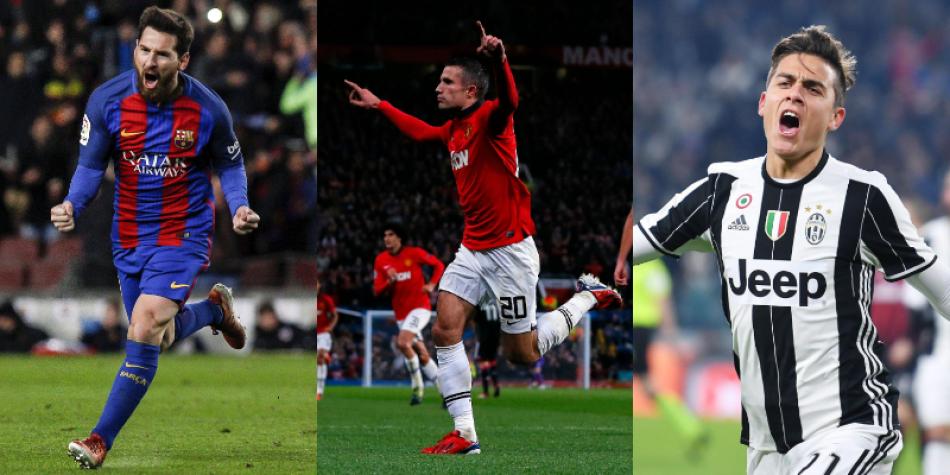 Lionel Messi, Robin Van Persie y Paulo Dybala