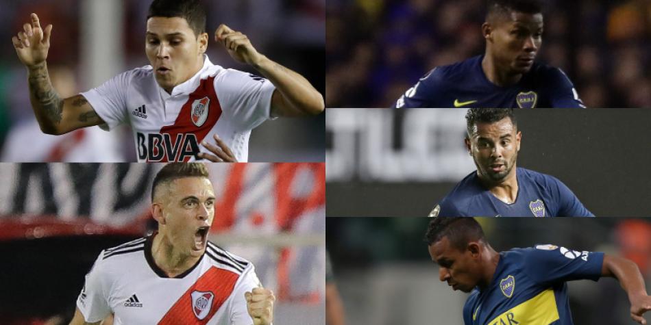 Colombianos en Boca vs River