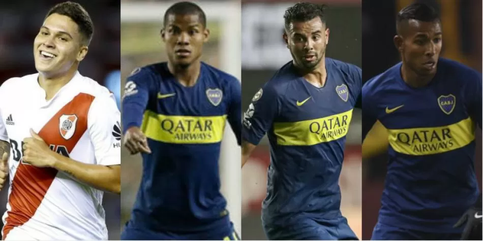Colombianos en Boca vs River