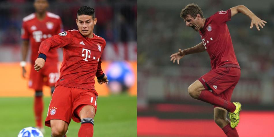James Rodríguez y Thomas Müller