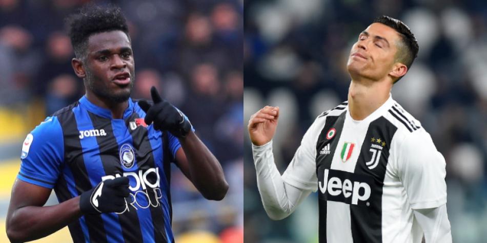Duván Zapata y Cristiano Ronaldo