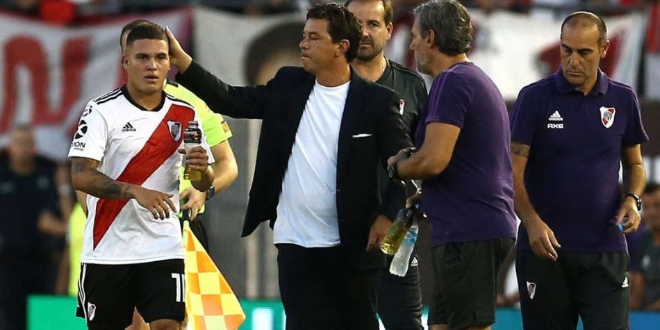 Juan Fernando Quintero y Marcelo Gallardo