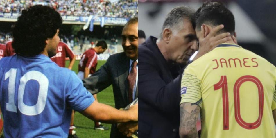 Maradona y James