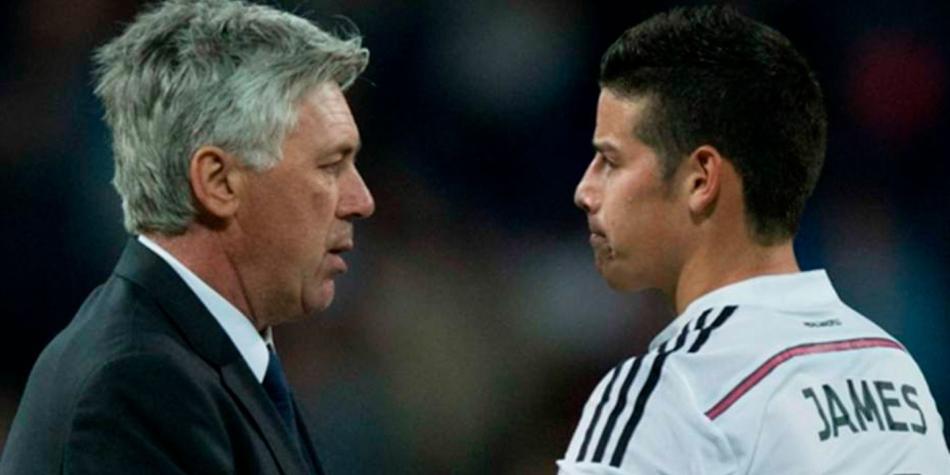 Ancelotti y James