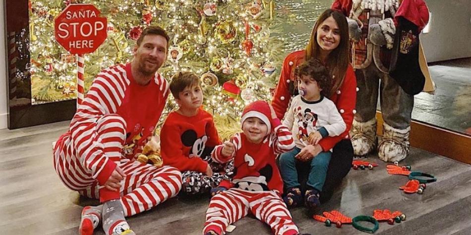 Lionel Messy y familia en Navidad