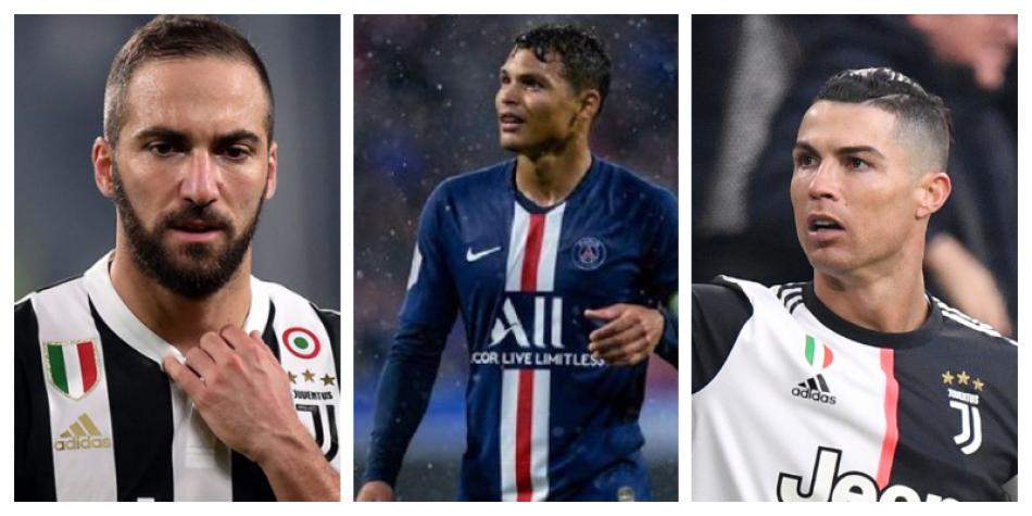 Gonzalo Higuain, Thiago Silva y Cristiano Ronaldo