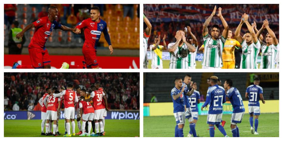 Medellín, Naciona, Santa Fe y Millonarios