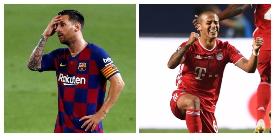 Lionel Messi y Thiago Alcántara