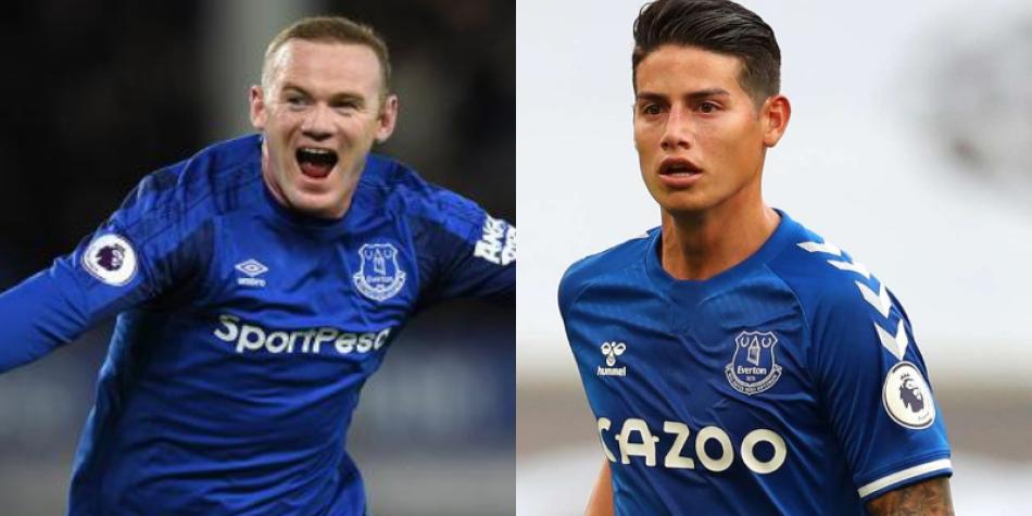 Wayne Rooney y James Rodríguez