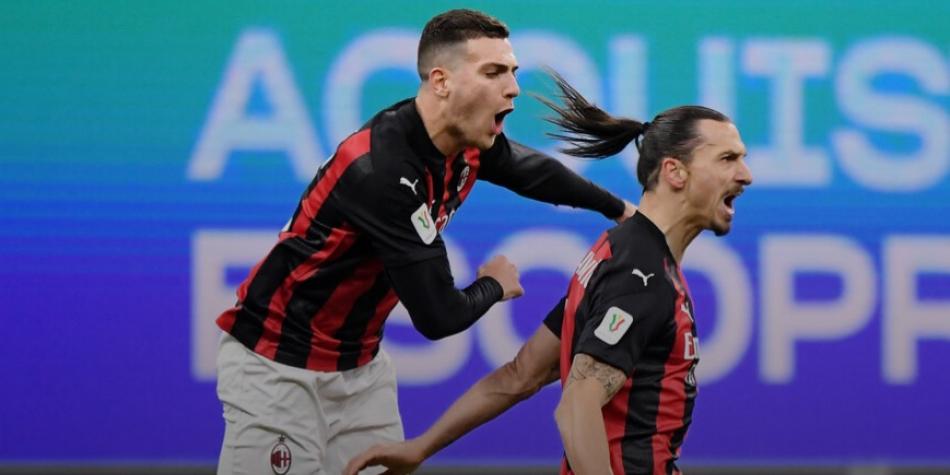 Diogo Dalot y Zlatan Ibrahimovic