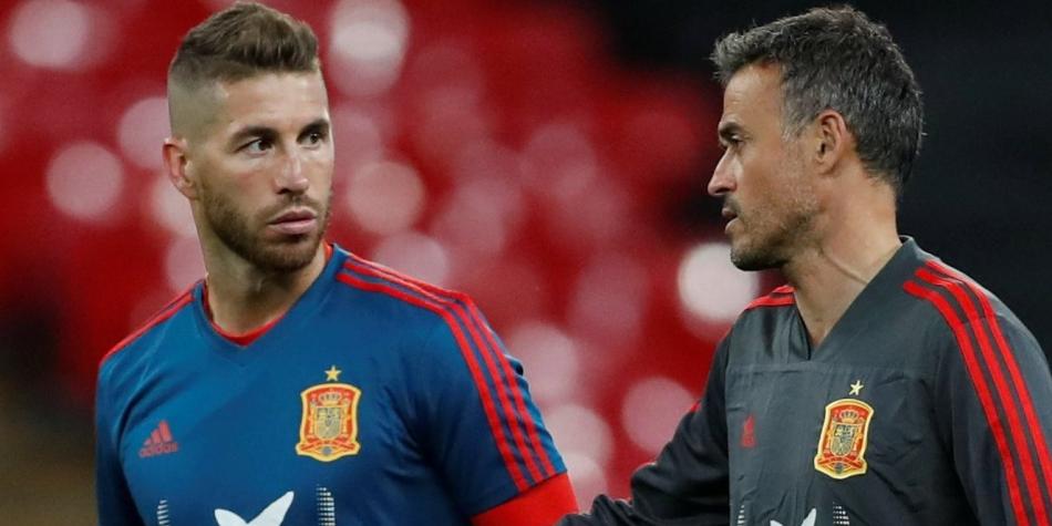 Sergio Ramos y Luis Enrique