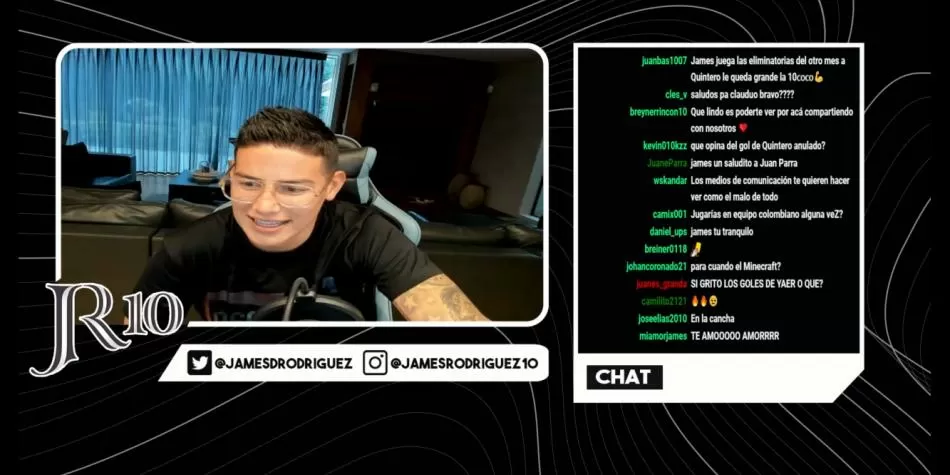 James Rodríguez en Twitch