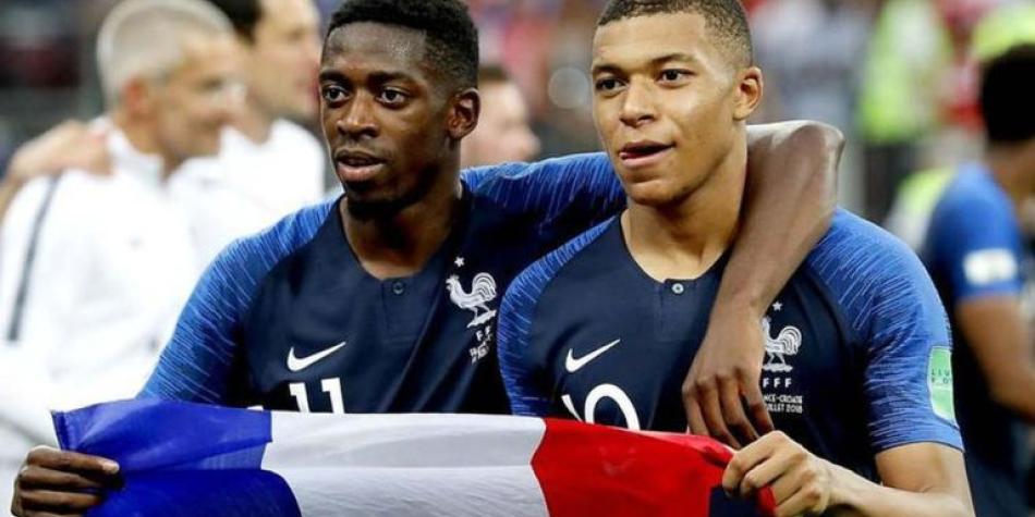 Ousmane Dembélé y Kylian Mbappé