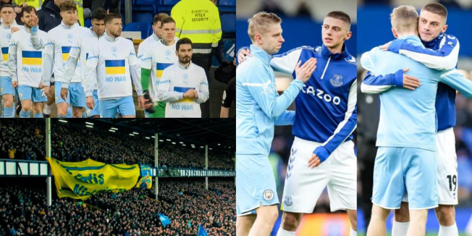 Everton vs Manchester City homenajea a Ucrania