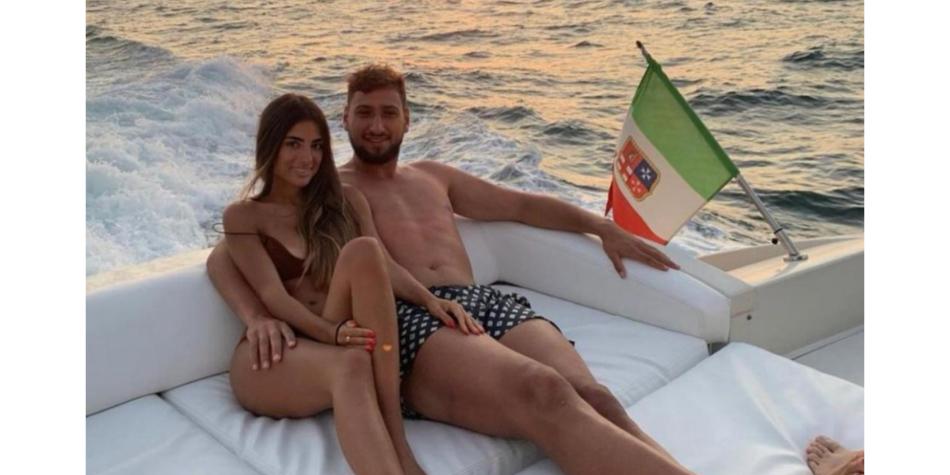 Donnarumma y su pareja Alessia