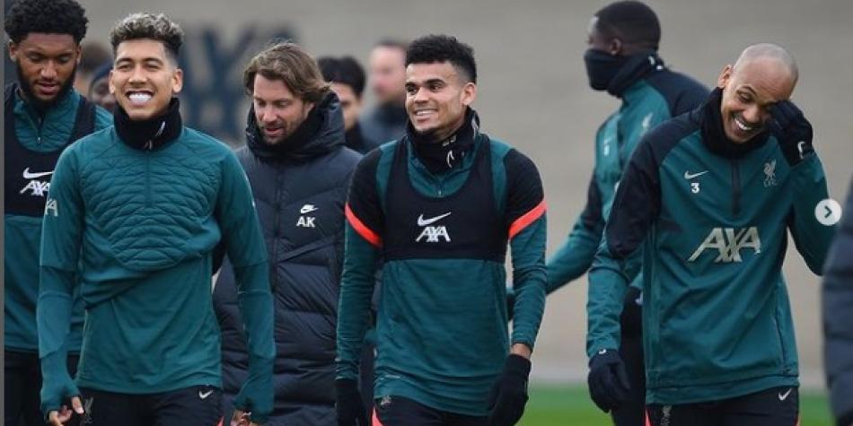 Luis Díaz, Firmino y Fabinho, Liverpool