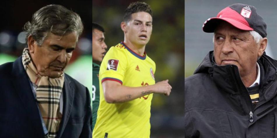 James Rodríguez, Jorge Pinto y Chiqui García
