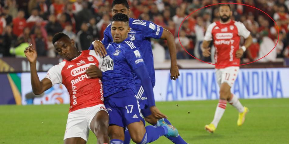 Matías Mier en Santa Fe vs Millonarios