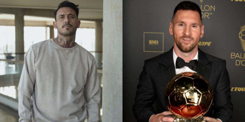 Pinilla y Leo Messi