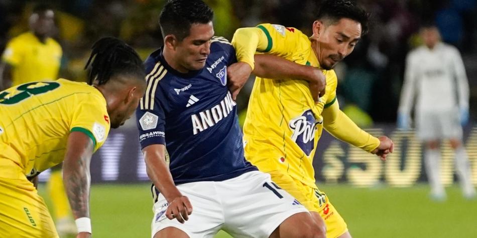 Macalister Silva, en Millonarios vs Bucaramanga