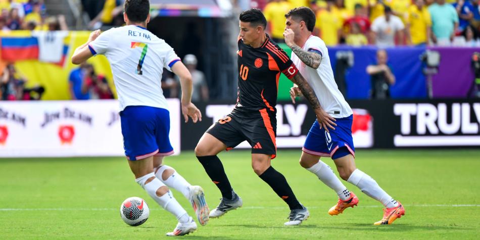 James Rodríguez en Estados Unidos vs Colombia