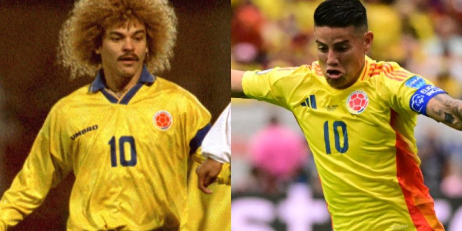 Carlos Valderrama y James Rodríguez