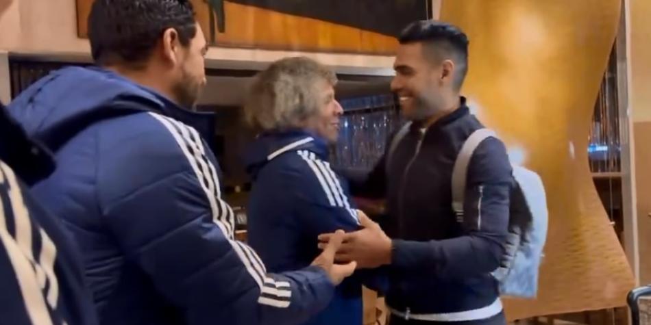 Falcao llegó a Millonarios: saludo con Alberto Gamero