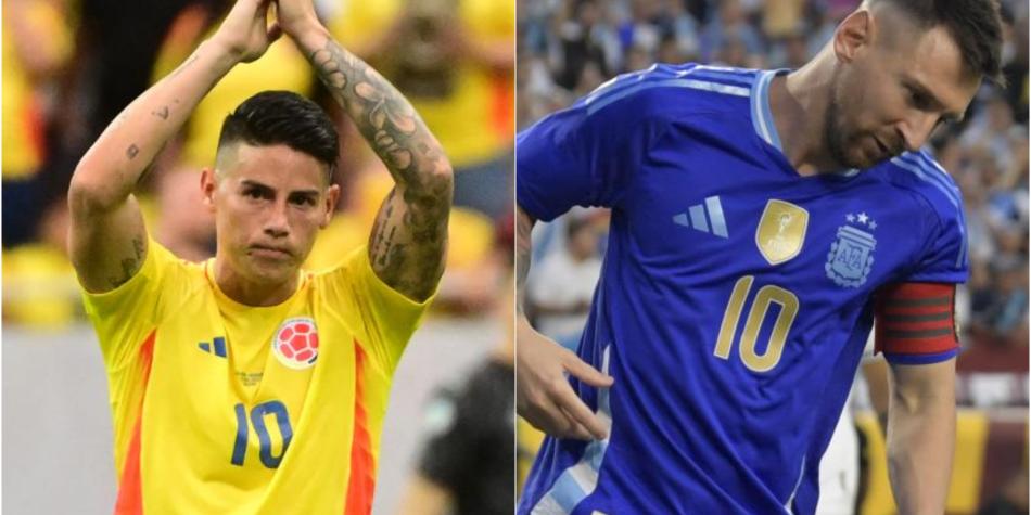 James Rodríguez y Lionel Messi
