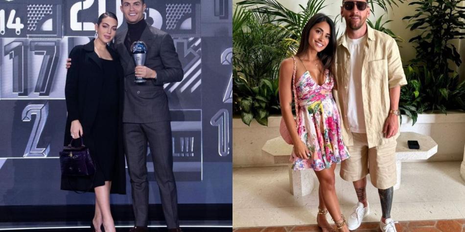 Cristiano Ronaldo, Lionel Messi, Georgina Rodriguez y Antonela Roccuzzo