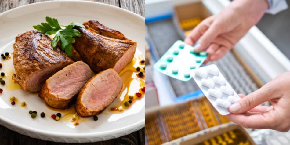 Carne de cerdo y medicamentos