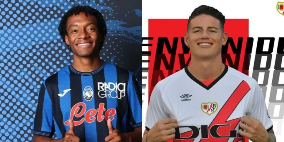 Juan Guillermo Cuadrado y James Rodríguez