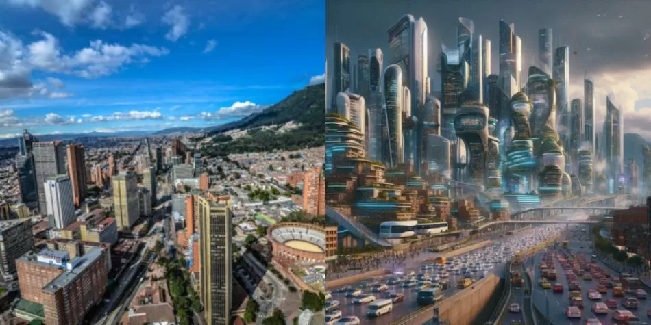 Bogotá antes y después, según la IA