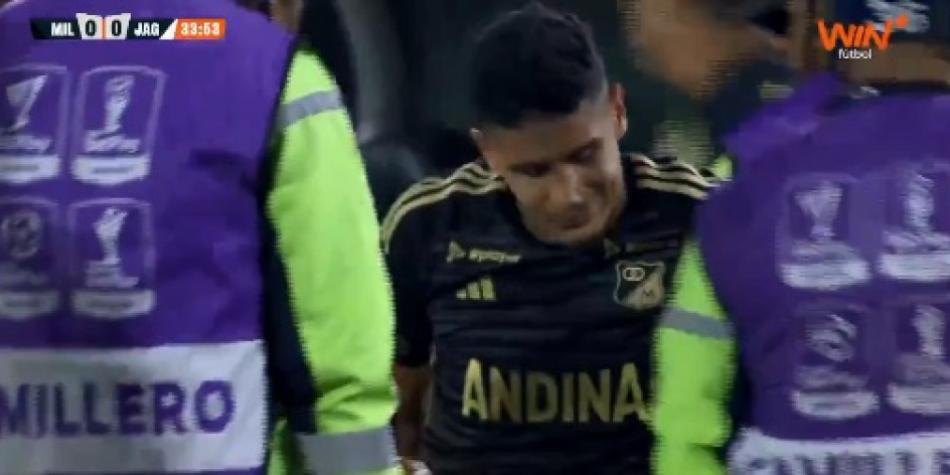 Daniel Cataño, lesionado en Millonarios vs Jaguares