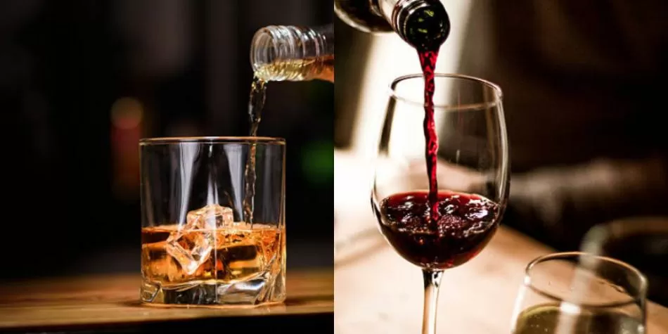 aguardiente y vino tinto