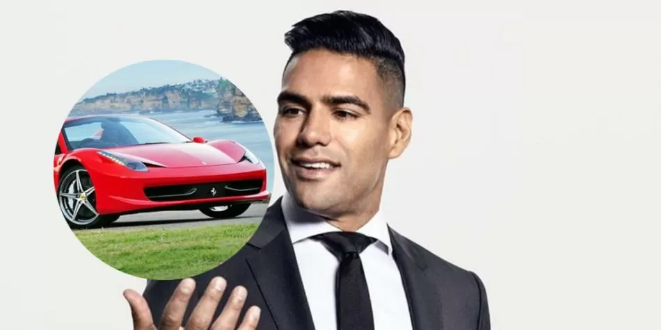 Falcao y su lujoso automóvil Ferrari