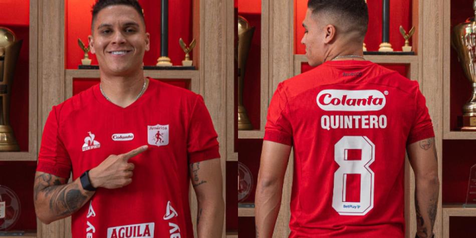 Juan Fernando Quintero con la '8' de América de Cali