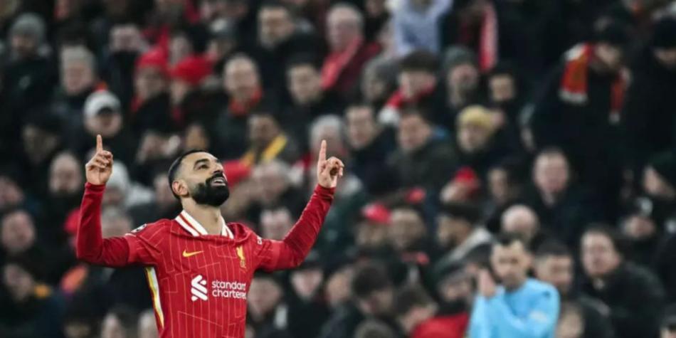 Mohamed Salah en plena celebración