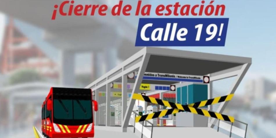 Cierre de estación Calle 19 de TransMilenio