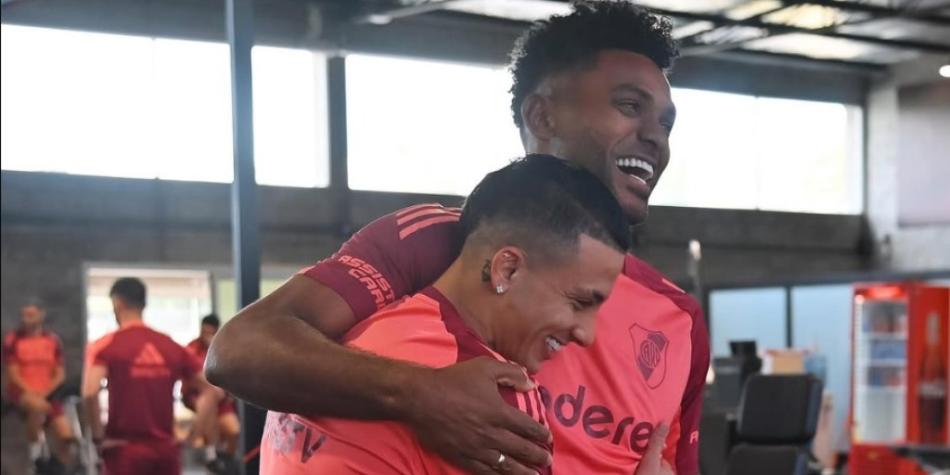 Miguel Borja y Kevin Castaño