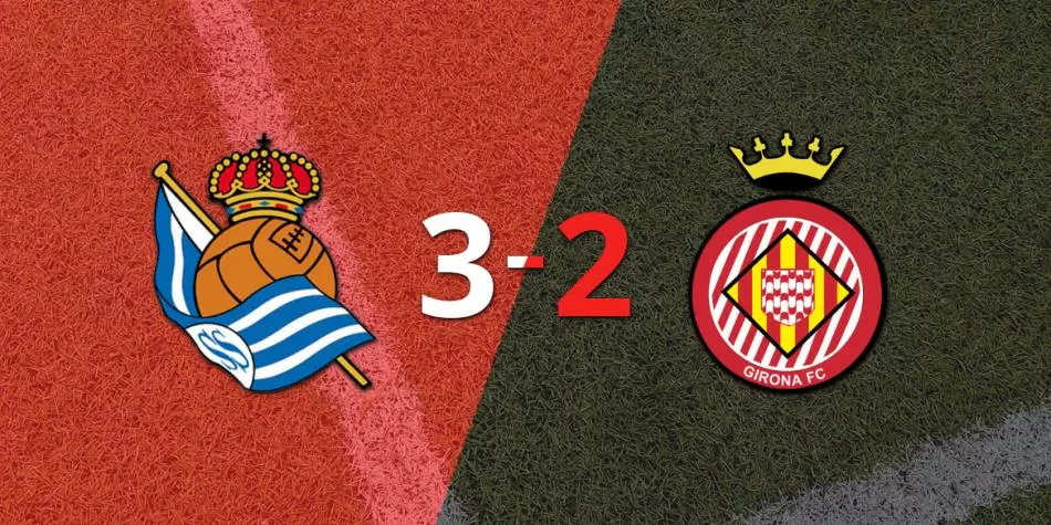 Triunfo agónico 3-2 de Real Sociedad frente a Girona 6 .